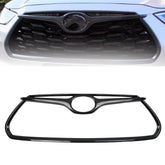 Front Grill Bumper Mesh Cover Grille Trim Compatible with 2020-2024 Toyota Highlander L, LE, XLE, Bronze Edition, Limited, Platinum, Nightshade (Carbon Fiber Grain)